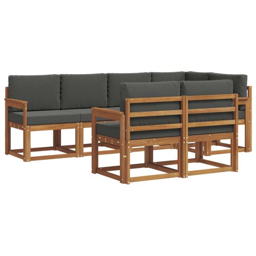 Комплект дивани с възглавница 7 pcs Натурален и Антрацит