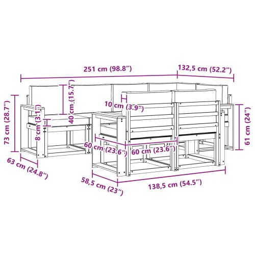 Комплект дивани с възглавница 7 pcs Естествено и светло сиво