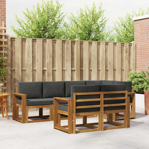 Комплект дивани с възглавница 7 pcs Натурален и Антрацит