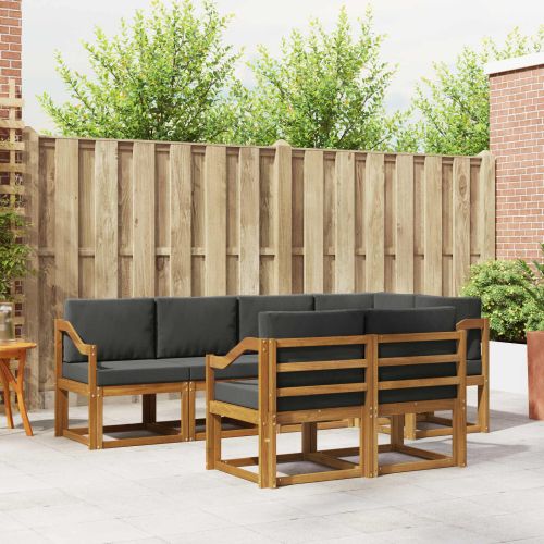 Комплект дивани с възглавница 7 pcs Натурален и Антрацит