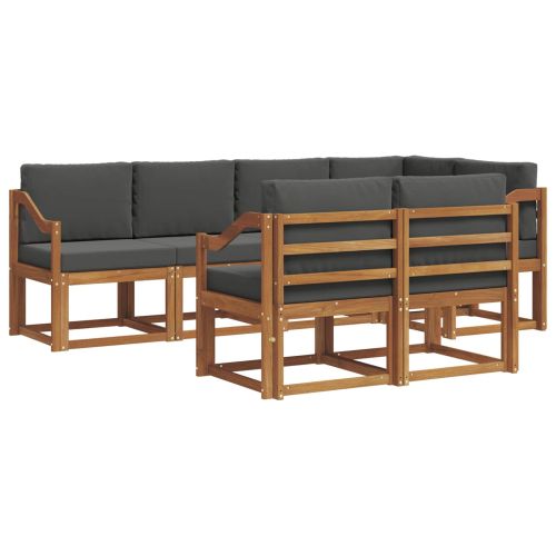 Комплект дивани с възглавница 7 pcs Натурален и Антрацит