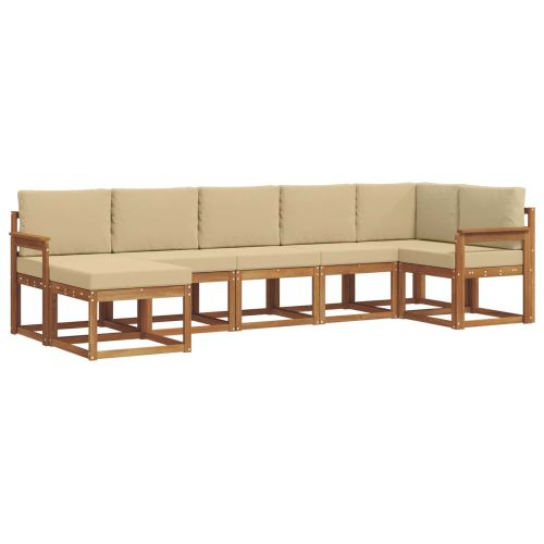 Комплект дивани с възглавница 7 pcs Натурален и Бежов