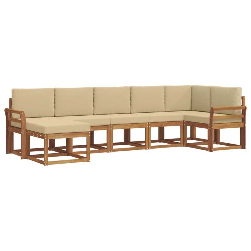 Комплект дивани с възглавница 7 pcs Натурален и Бежов