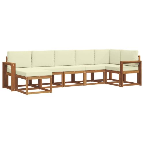 Комплект дивани с възглавница 7 pcs Натурален и Крема