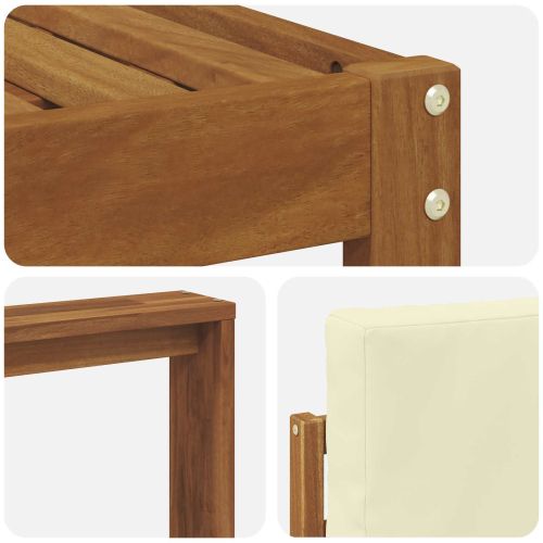 Комплект дивани с възглавница 7 pcs Натурален и Крема