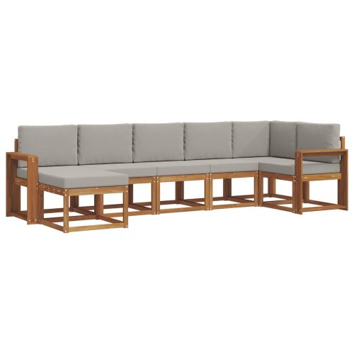 Комплект дивани с възглавница 7 pcs Естествено и светло сиво