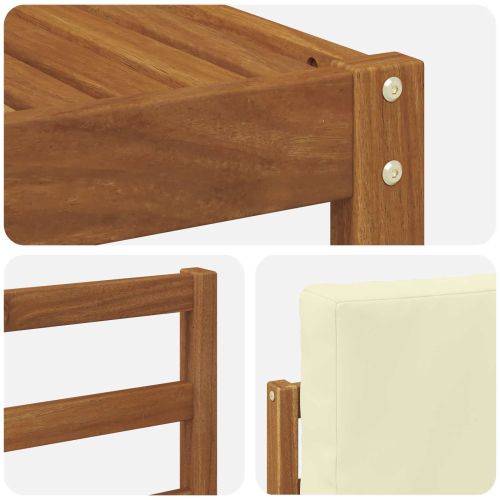 Комплект дивани за открито 8 pcs Натурален и Крема