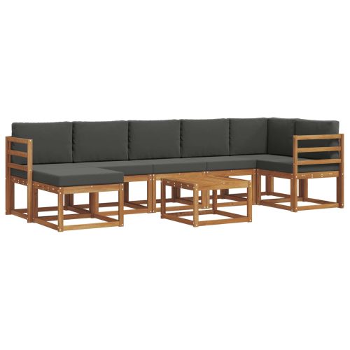 Комплект дивани за открито 8 pcs Натурален и Антрацит