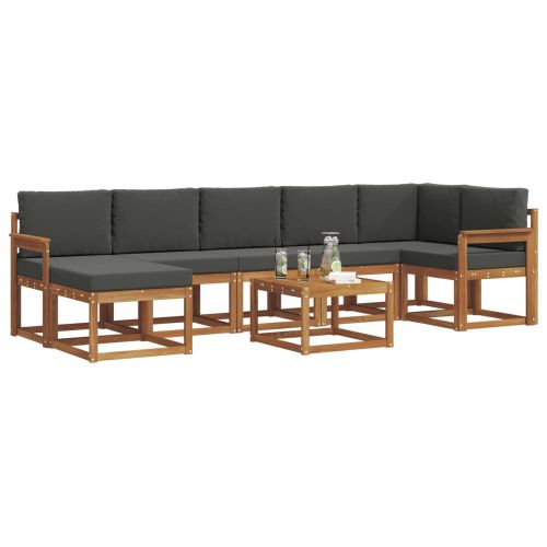 Комплект дивани за открито 8 pcs Натурален и Антрацит