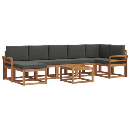 Комплект дивани с възглавница 8 pcs Натурален и Антрацит