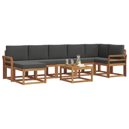 Комплект дивани с възглавница 8 pcs Натурален и Антрацит