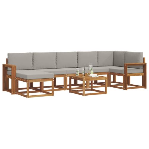 Комплект дивани за открито 8 pcs Естествено и светло сиво