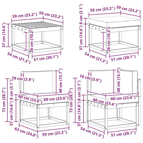 Комплект дивани за открито 8 pcs Естествено и светло сиво