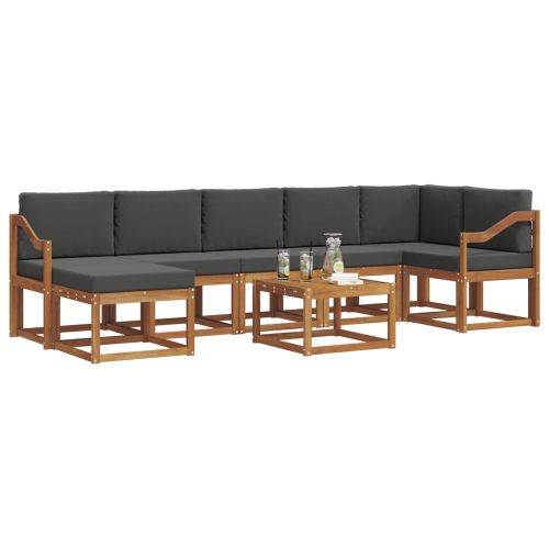 Комплект дивани с възглавница 8 pcs Натурален и Антрацит