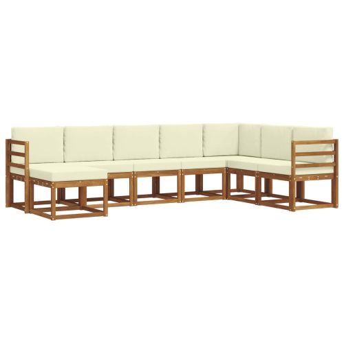 Комплект дивани за открито 8 pcs Натурален и Крема
