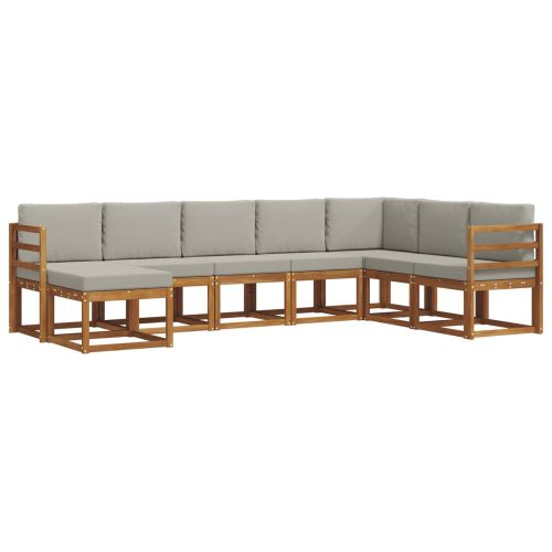 Комплект дивани за открито 8 pcs Естествено и светло сиво