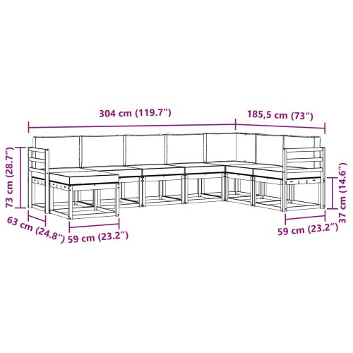 Комплект дивани за открито 8 pcs Естествено и светло сиво