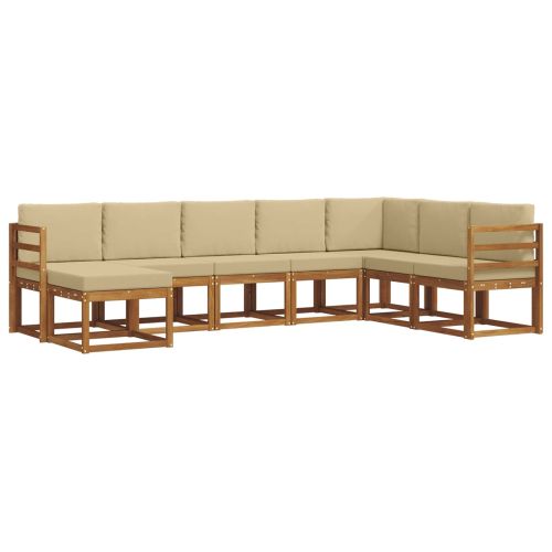 Комплект дивани с възглавница 8 pcs Натурален и Бежов