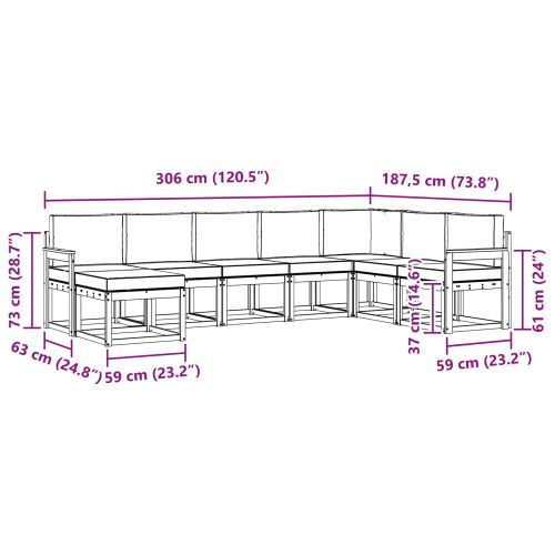 Комплект дивани с възглавница 8 pcs Натурален и Крема
