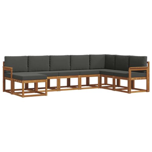 Комплект дивани с възглавница 8 pcs Натурален и Антрацит