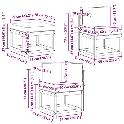 Комплект дивани за открито 8 pcs Натурален и Антрацит
