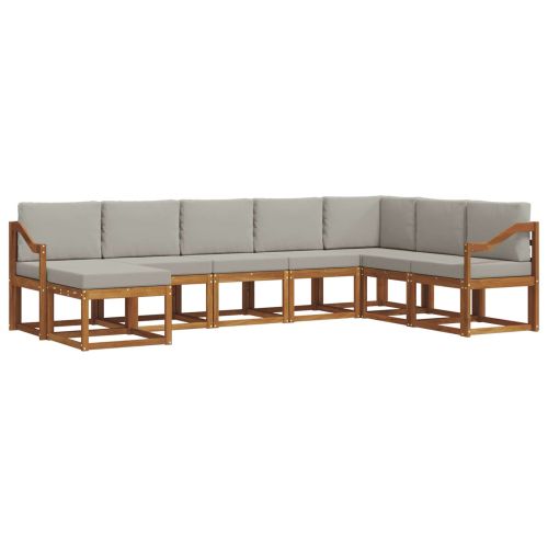 Комплект дивани с възглавница 8 pcs Естествено и светло сиво