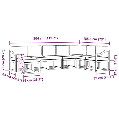 Комплект дивани с възглавница 8 pcs Натурален и Антрацит