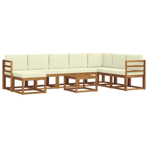 Комплект дивани с възглавница 9 pcs Натурален и Крема