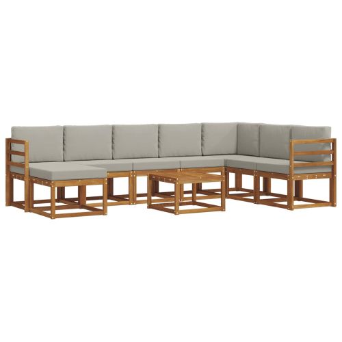 Комплект дивани с възглавница 9 pcs Естествено и светло сиво