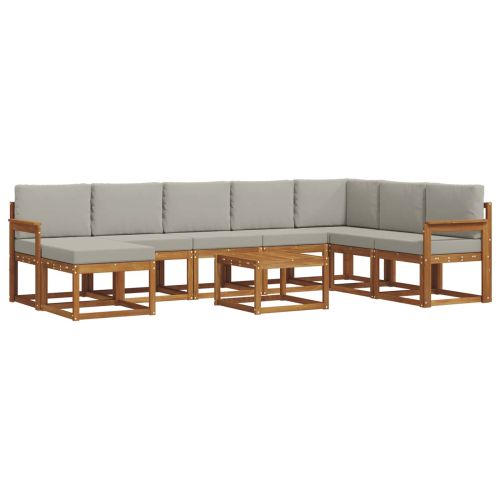 Комплект дивани с възглавница 9 pcs Естествено и светло сиво