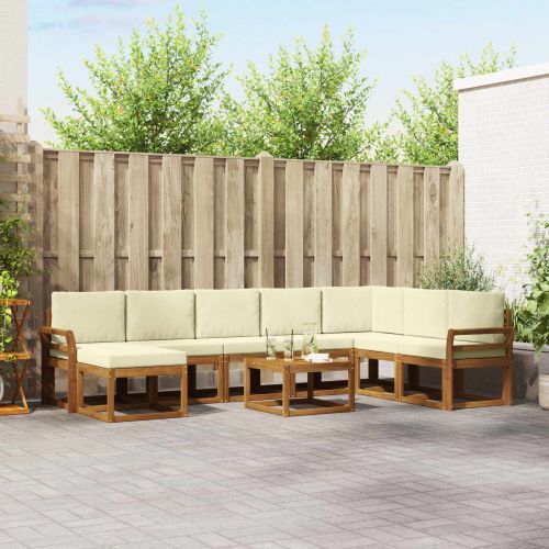 Комплект дивани с възглавница 9 pcs Натурален и Крема