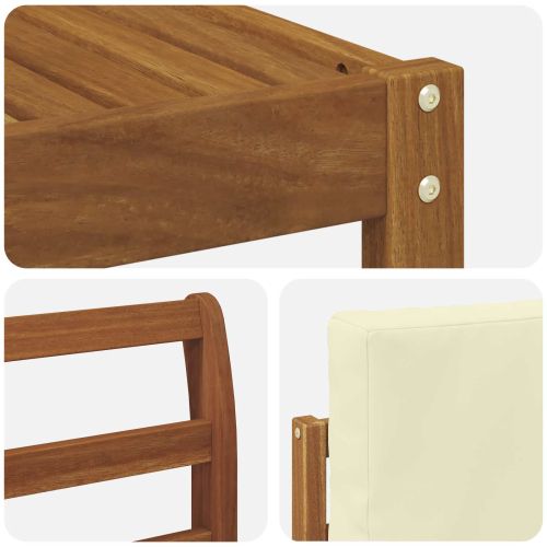 Комплект дивани с възглавница 9 pcs Натурален и Крема