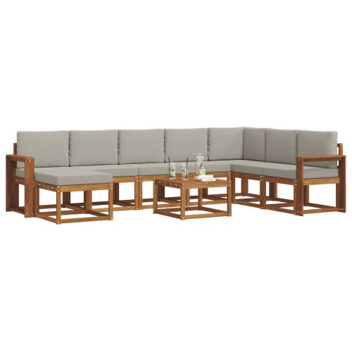 Комплект дивани с възглавница 9 pcs Естествено и светло сиво