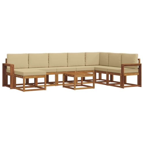 Комплект дивани с възглавница 9 pcs Натурален и Бежов