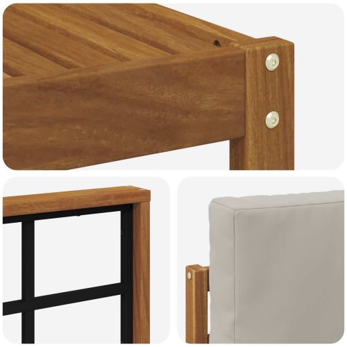 Комплект дивани с възглавница 9 pcs Естествено и светло сиво