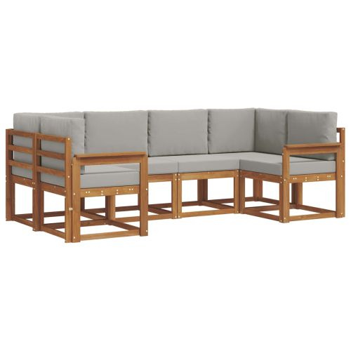 Комплект дивани за открито 6 pcs Естествено и светло сиво