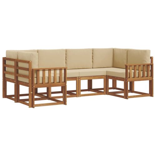 Комплект дивани с възглавница 6 pcs Натурален и Бежов