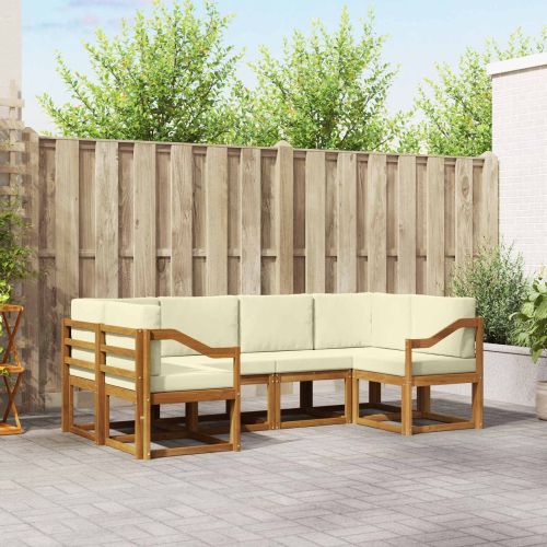 Комплект дивани с възглавница 6 pcs Натурален и Крема