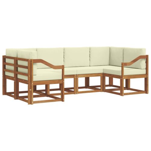 Комплект дивани с възглавница 6 pcs Натурален и Крема