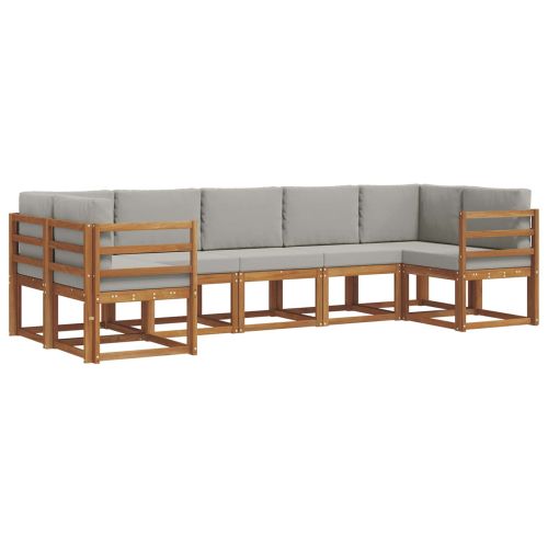 Комплект дивани с възглавница 7 pcs Естествено и светло сиво