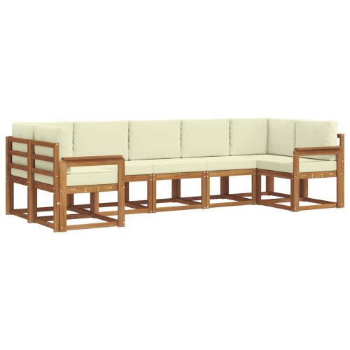 Комплект дивани с възглавница 7 pcs Натурален и Крема