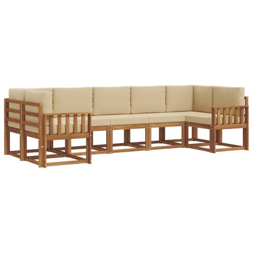 Комплект дивани с възглавница 7 pcs Натурален и Бежов