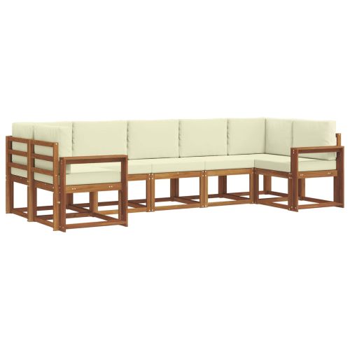 Комплект дивани с възглавница 7 pcs Натурален и Крема