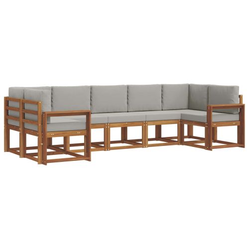 Комплект дивани с възглавница 7 pcs Естествено и светло сиво