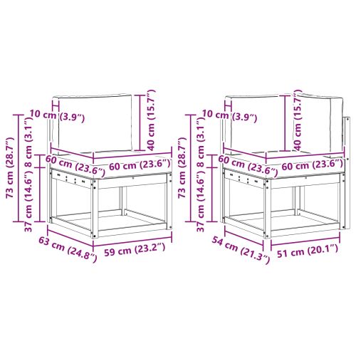 Комплект дивани с възглавница 7 pcs Натурален и Крема