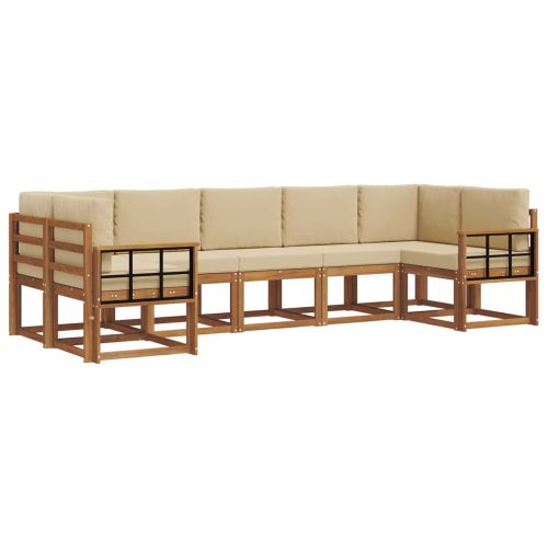 Комплект дивани с възглавница 7 pcs Натурален и Бежов