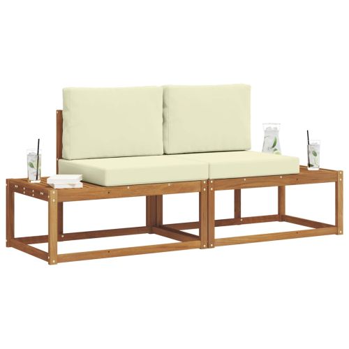 Комплект дивани с възглавница 2 pcs Естествен