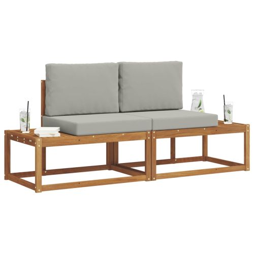 Комплект дивани с възглавница 2 pcs Естествен