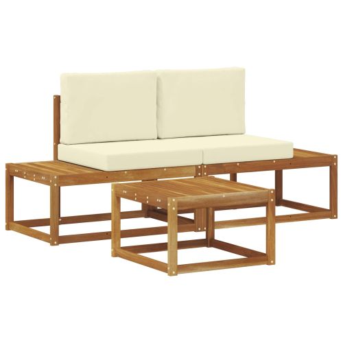 Комплект дивани с възглавница 3 pcs Естествен