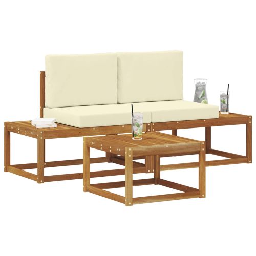 Комплект дивани с възглавница 3 pcs Естествен